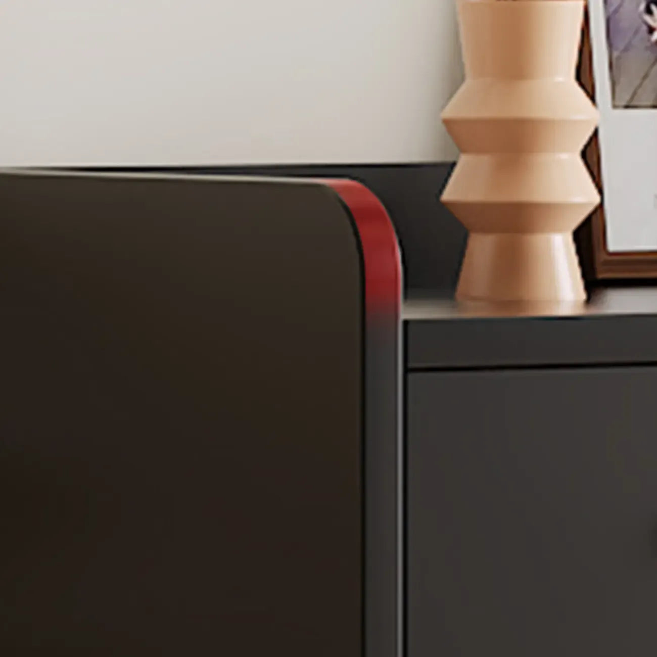 Modern Wood Sideboard with Woven Doors and Storage