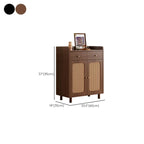Modern Wood Sideboard with Woven Doors and Storage