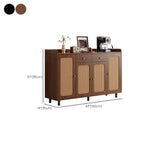 Modern Wood Sideboard with Woven Doors and Storage