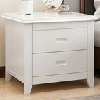 Modern Natural Wood Nightstand with 2 Drawers