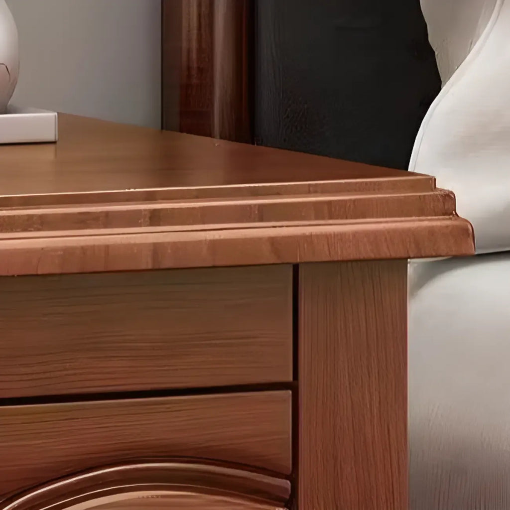 Modern Natural Wood Nightstand with 2 Drawers