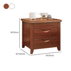 Modern Natural Wood Nightstand with 2 Drawers