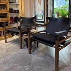 Mid-Century Modern Arm Chair Saddle Leather Living Room