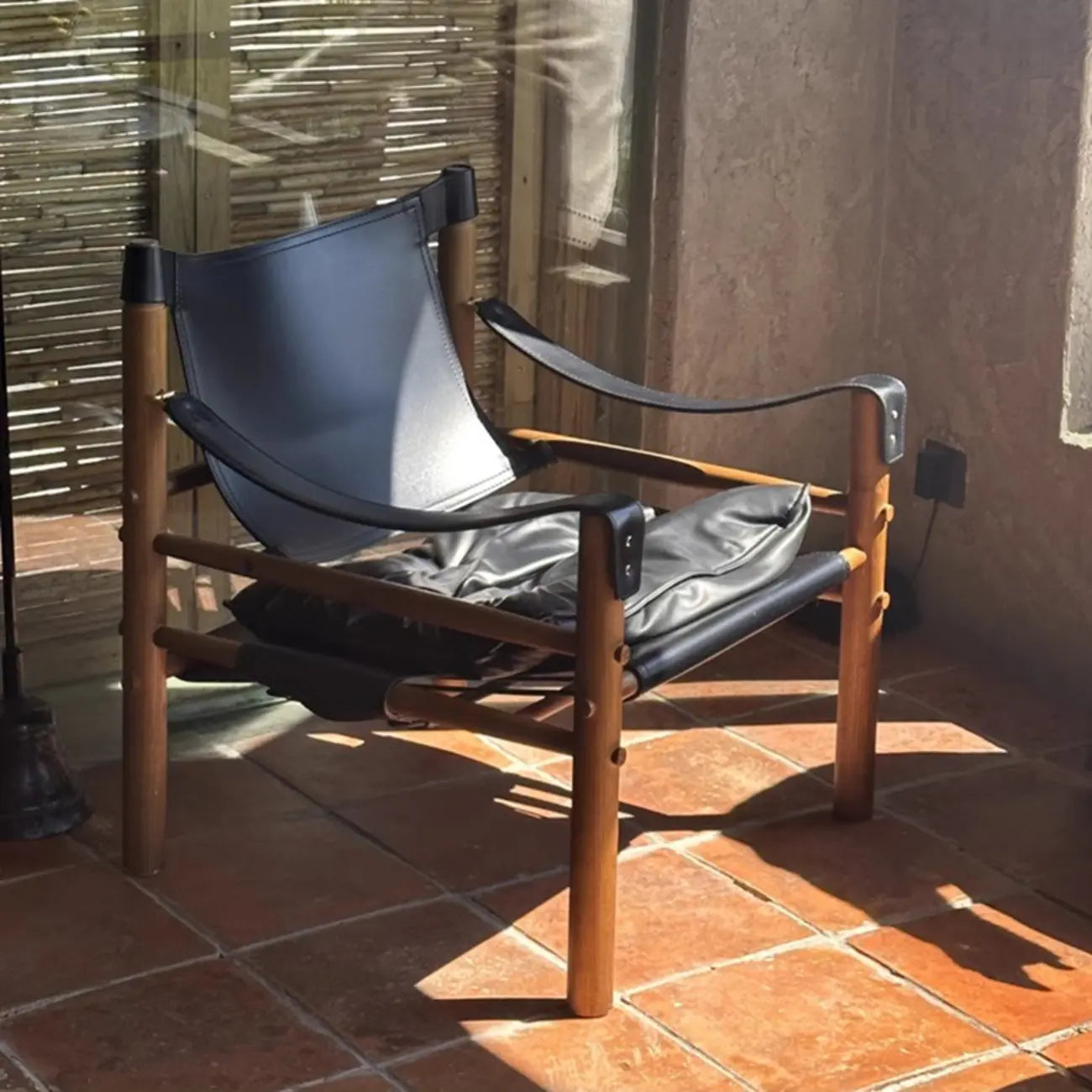 Mid-Century Modern Arm Chair Saddle Leather Living Room