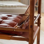 Mid-Century Modern Arm Chair Saddle Leather Living Room