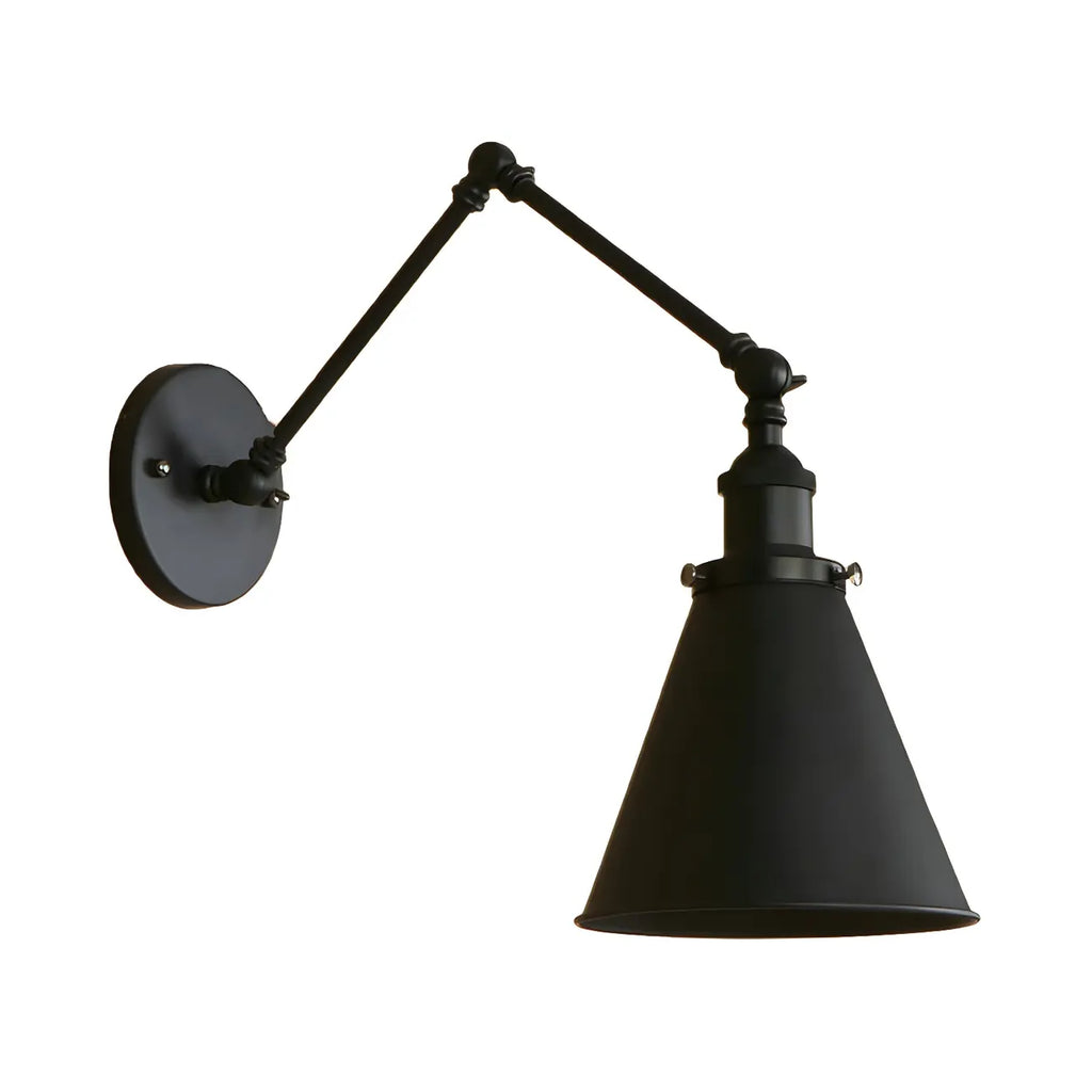 Industrial Metal Cone Swing Arm Wall Light