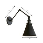 Industrial Metal Cone Swing Arm Wall Light