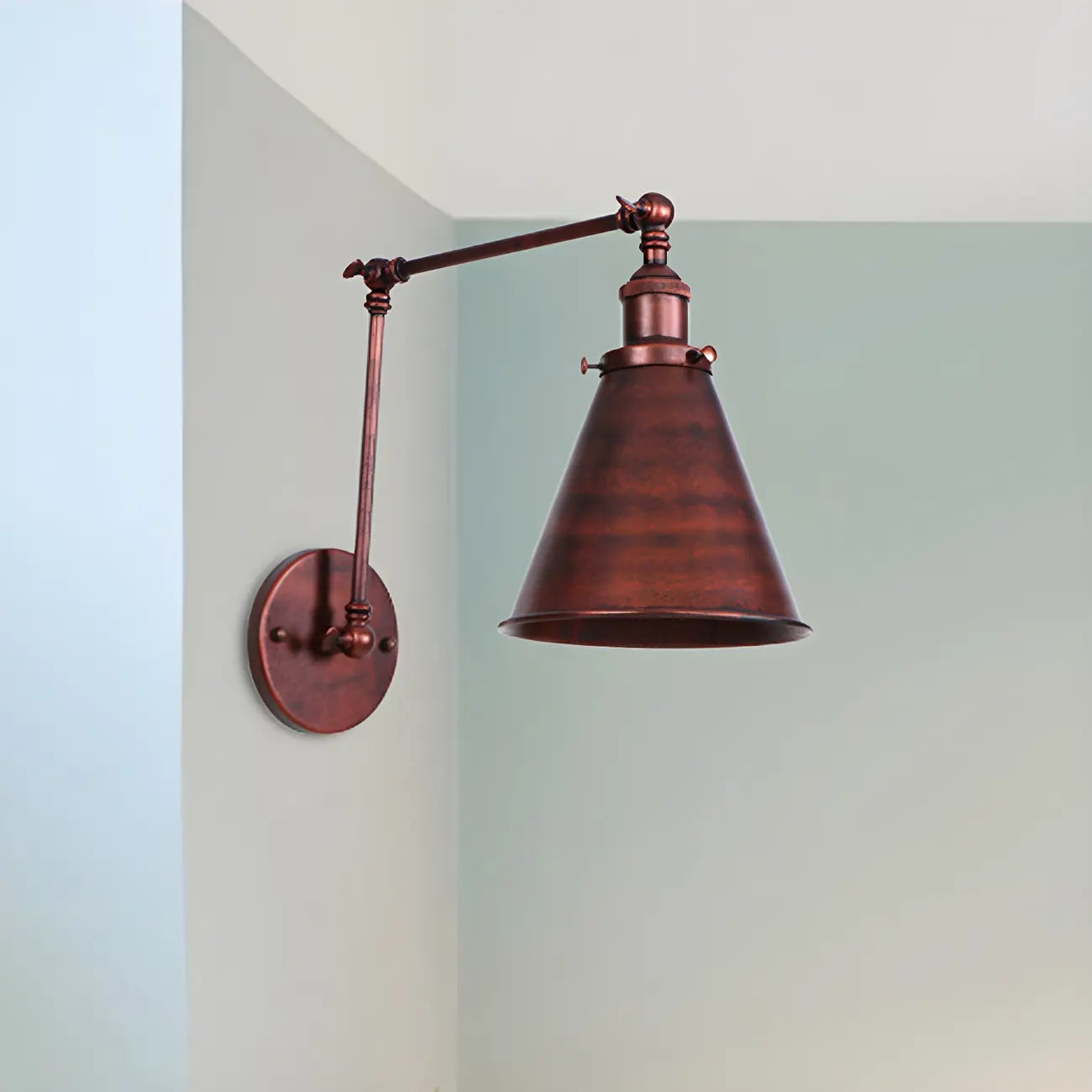 Industrial Metal Cone Swing Arm Wall Light