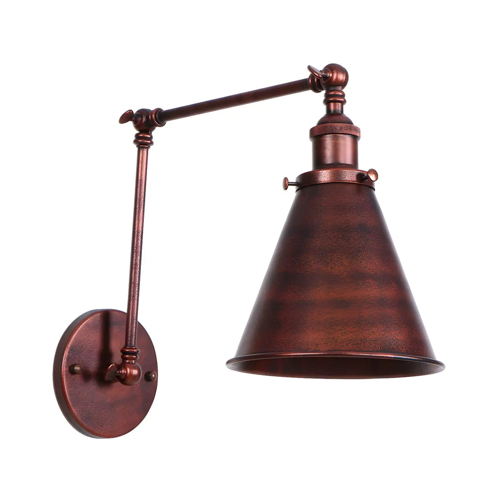 Industrial Metal Cone Swing Arm Wall Light