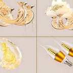 Living Room Gold Floral Glass Shape Chandelier Light with Crystal Pendant