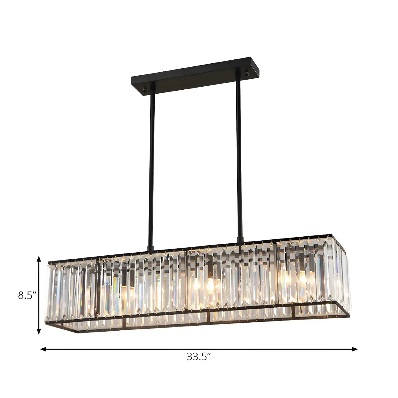 Modern Crystal Rectangular Island Pendant Light for Kitchen