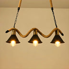 Industrial Metal Hemp Rope Pendant Light