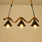 Industrial Metal Hemp Rope Pendant Light