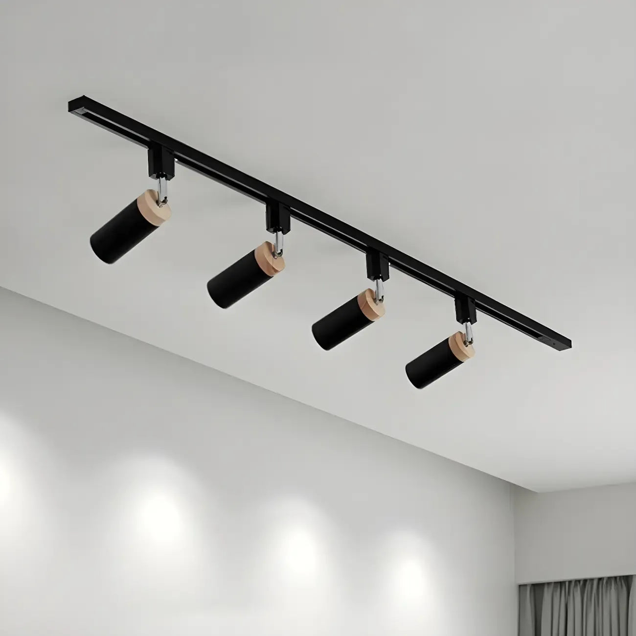 4-Light Metal Modern LED Track Lighting Fixture Adjustable Head