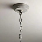 Vintage Grey Iron Cage Candelabra Chandelier