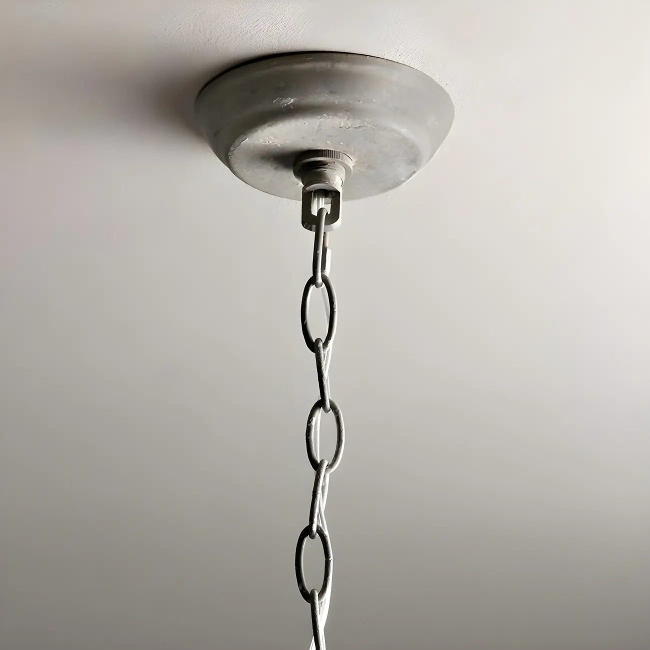 Vintage Grey Iron Cage Candelabra Chandelier