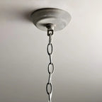 Vintage Grey Iron Cage Candelabra Chandelier