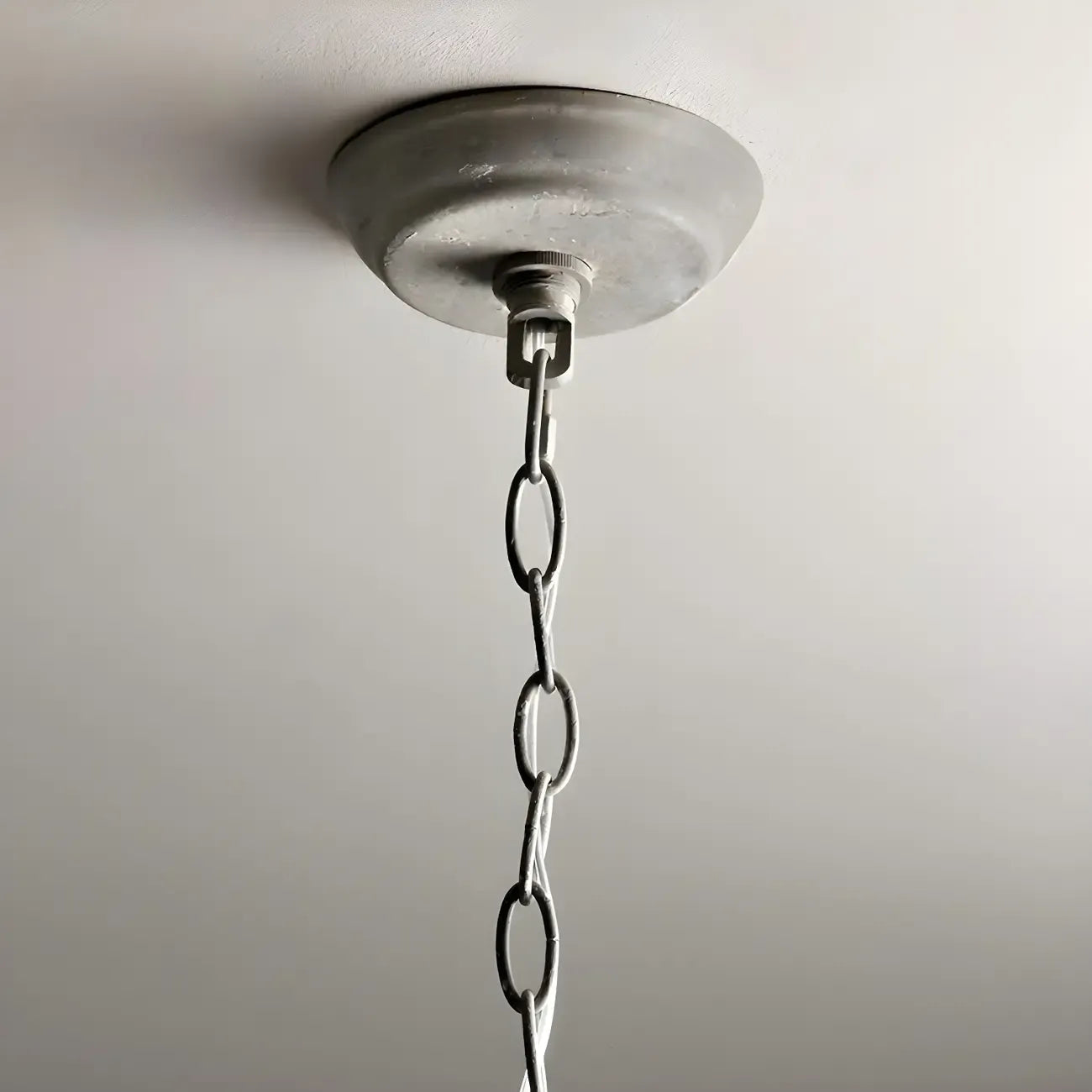 Vintage Grey Iron Cage Candelabra Chandelier