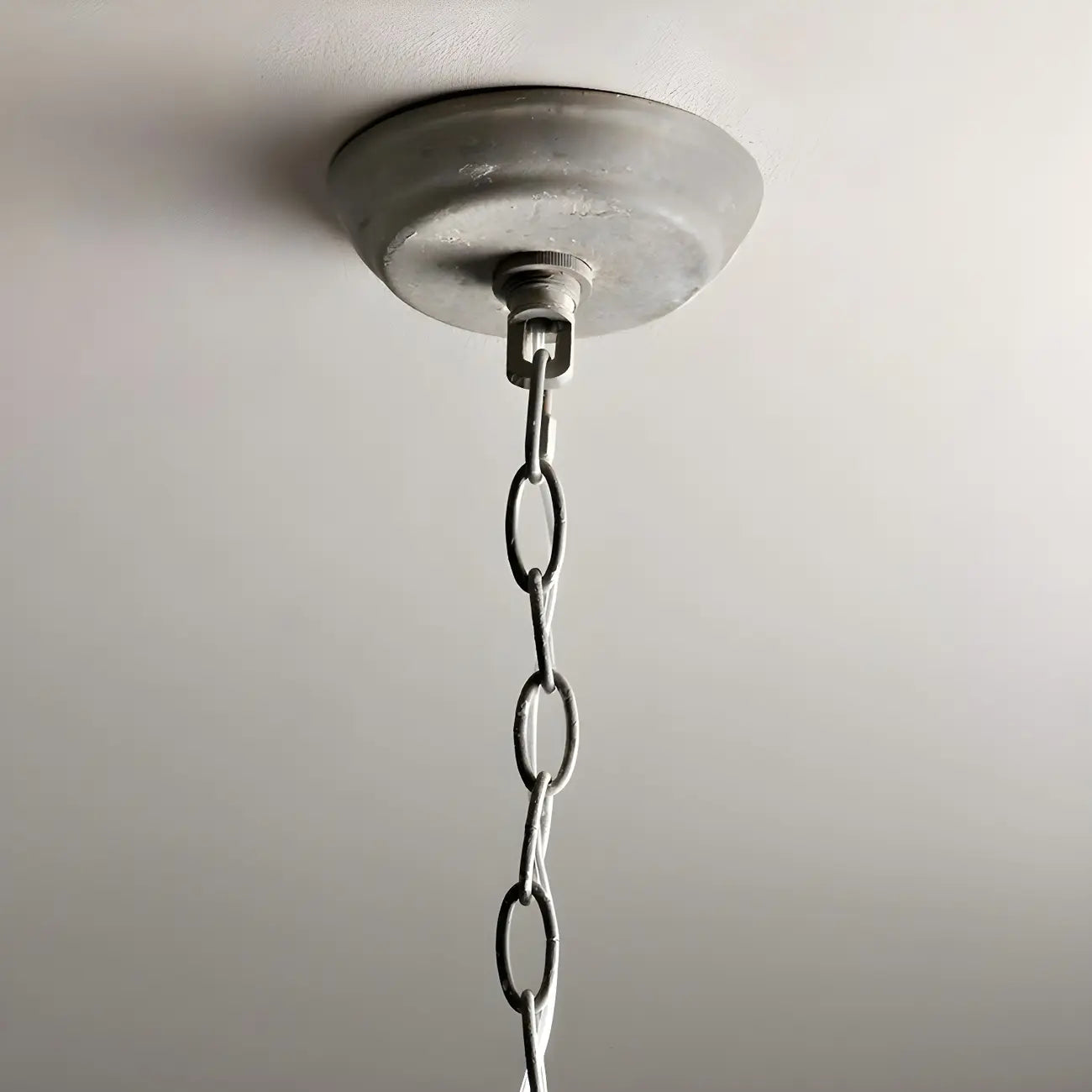 Vintage Grey Iron Cage Candelabra Chandelier