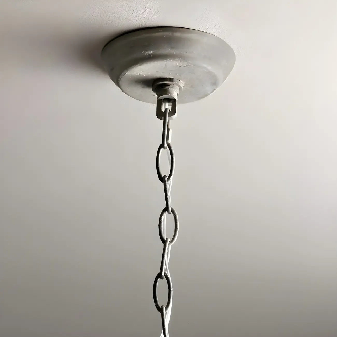 Vintage Grey Iron Cage Candelabra Chandelier