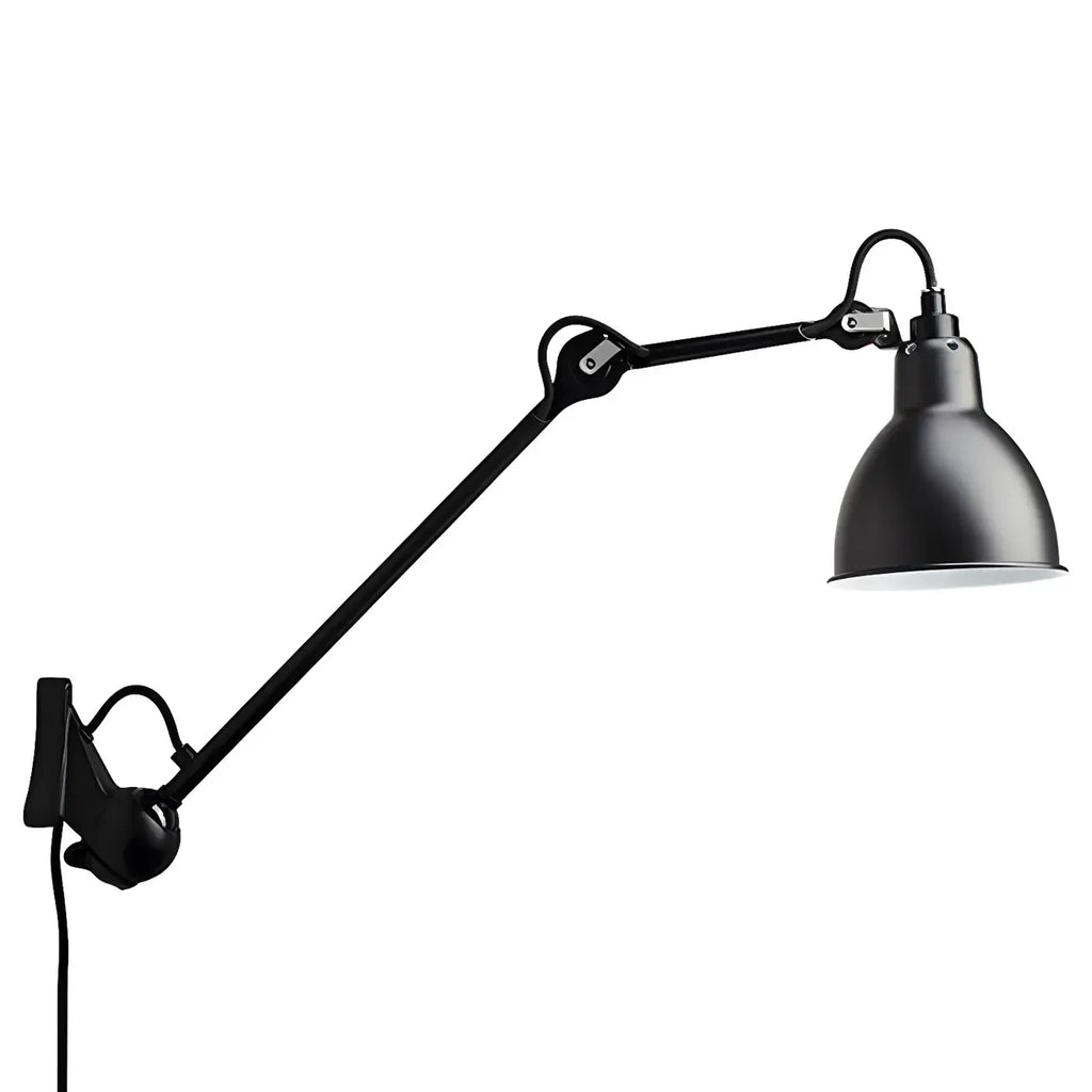 Industrial Metal Black Adjustable Swing Arm Wall Light