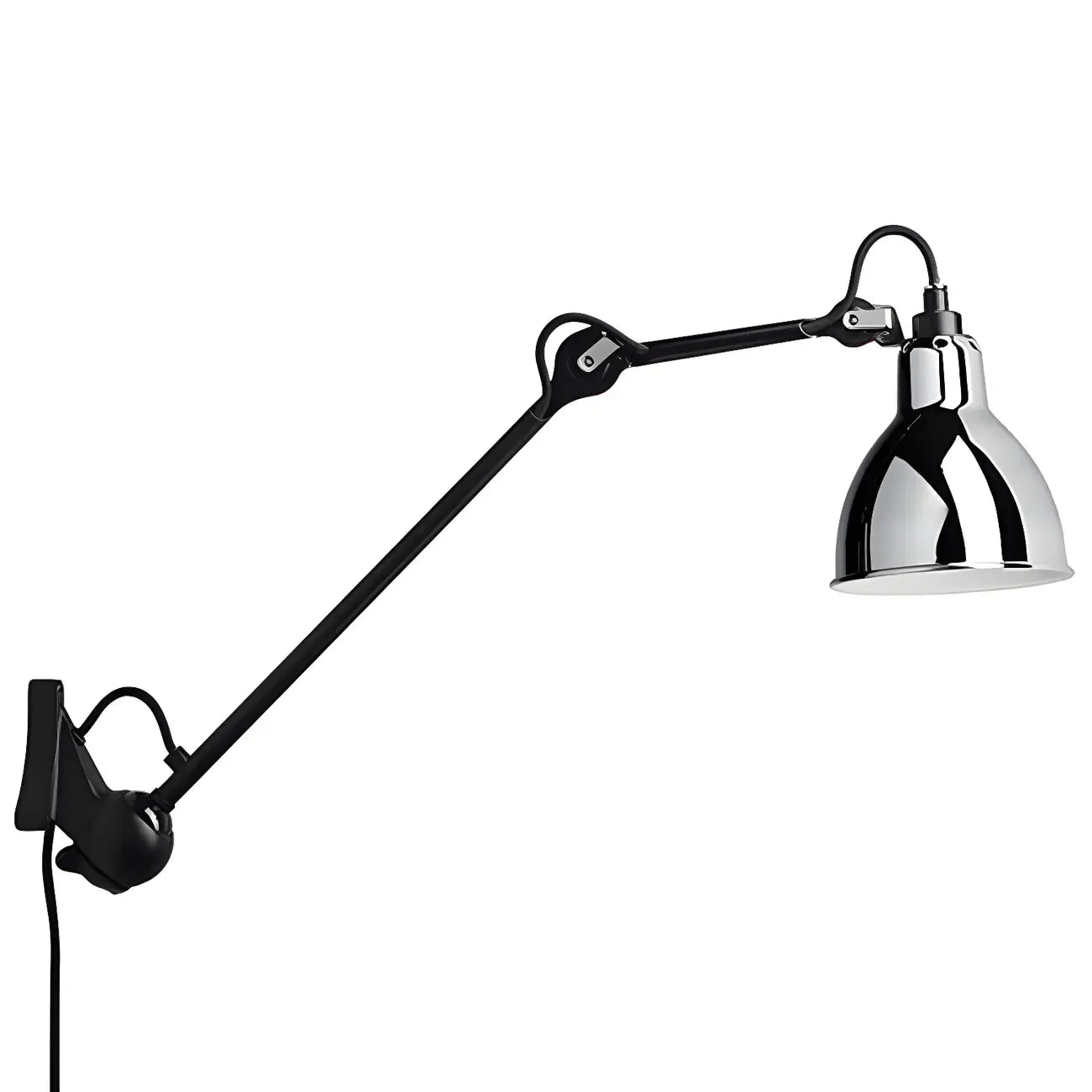 Industrial Metal Black Adjustable Swing Arm Wall Light