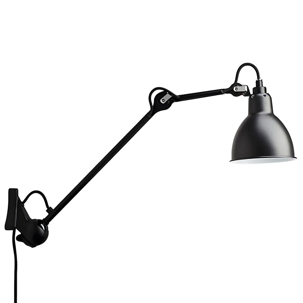 Industrial Metal Black Adjustable Swing Arm Wall Light