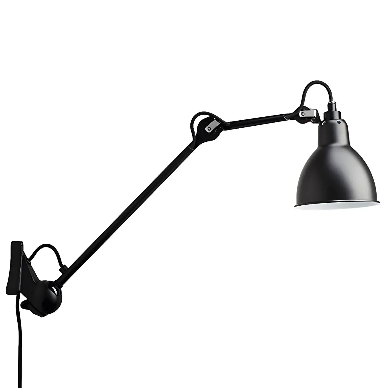 Industrial Metal Black Adjustable Swing Arm Wall Light