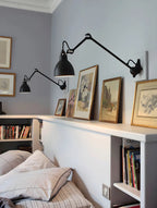 Industrial Metal Black Adjustable Swing Arm Wall Light