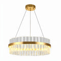 Modern Brass Round Crystal Island Chandelier