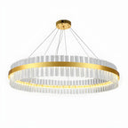 Modern Brass Round Crystal Island Chandelier