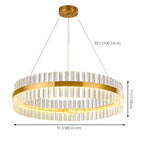Modern Brass Round Crystal Island Chandelier