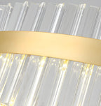 Modern Brass Round Crystal Island Chandelier