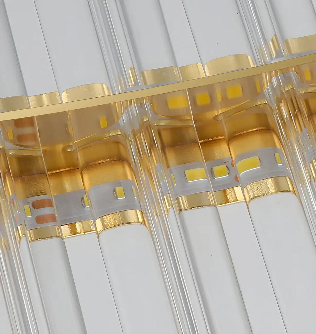 Modern Brass Round Crystal Island Chandelier