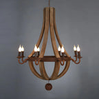 Rustic Wood Shadeless Candelabra Chandelier