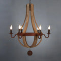 Rustic Wood Shadeless Candelabra Chandelier