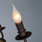 Rustic Wood Shadeless Candelabra Chandelier