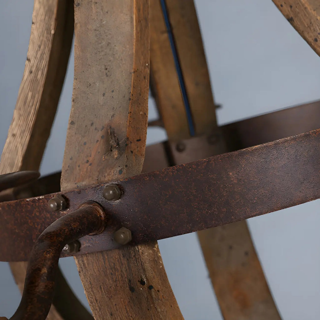 Rustic Wood Shadeless Candelabra Chandelier