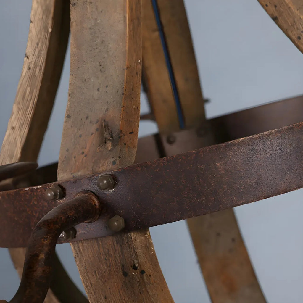 Rustic Wood Shadeless Candelabra Chandelier