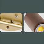 Modern Rubber Wood Brown Semi Flush Mount Track Light