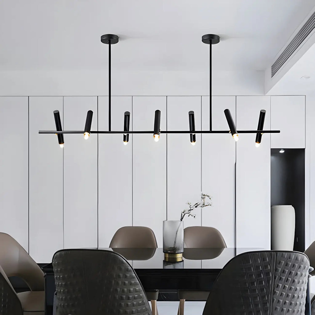 Modern Black Linear Island Pendant Light for Kitchen