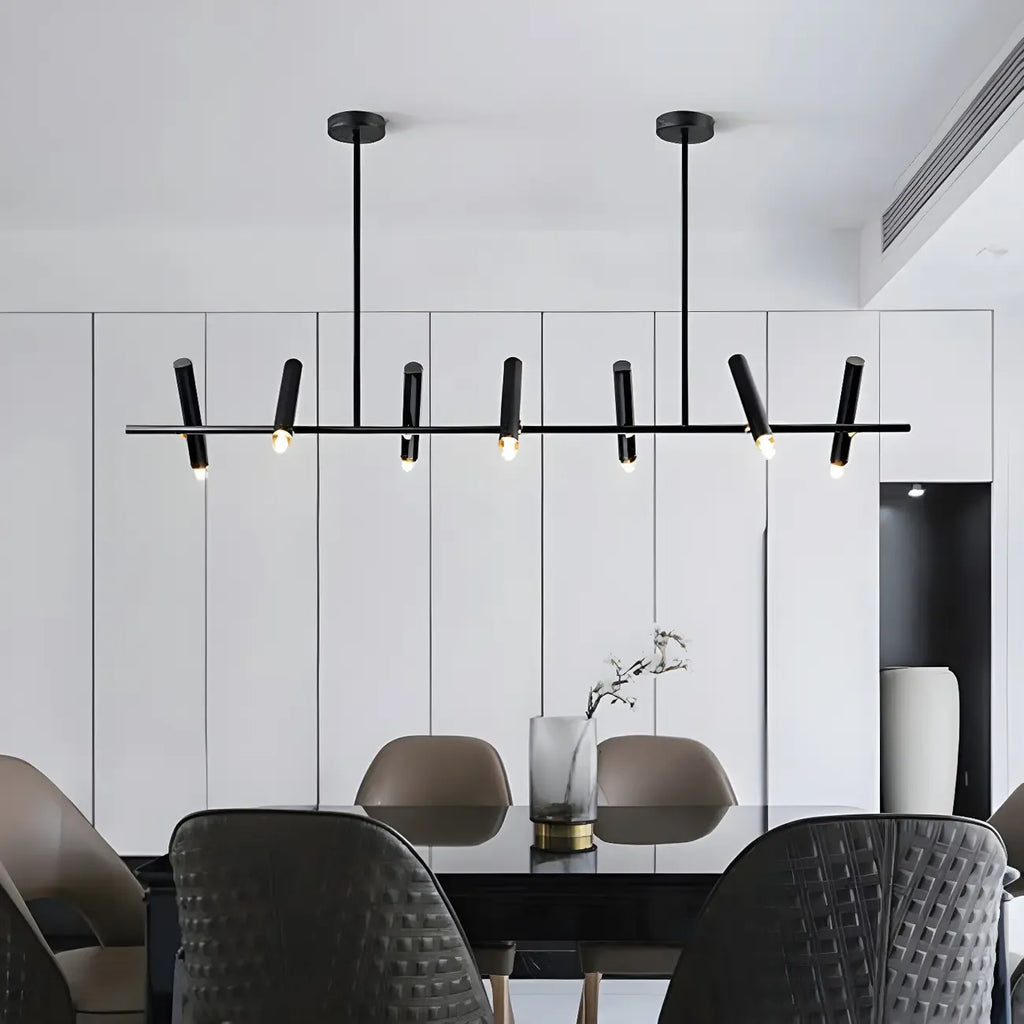 Modern Black Linear Island Pendant Light for Kitchen