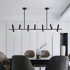 Modern Black Linear Island Pendant Light for Kitchen