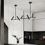 Modern Black Linear Island Pendant Light for Kitchen