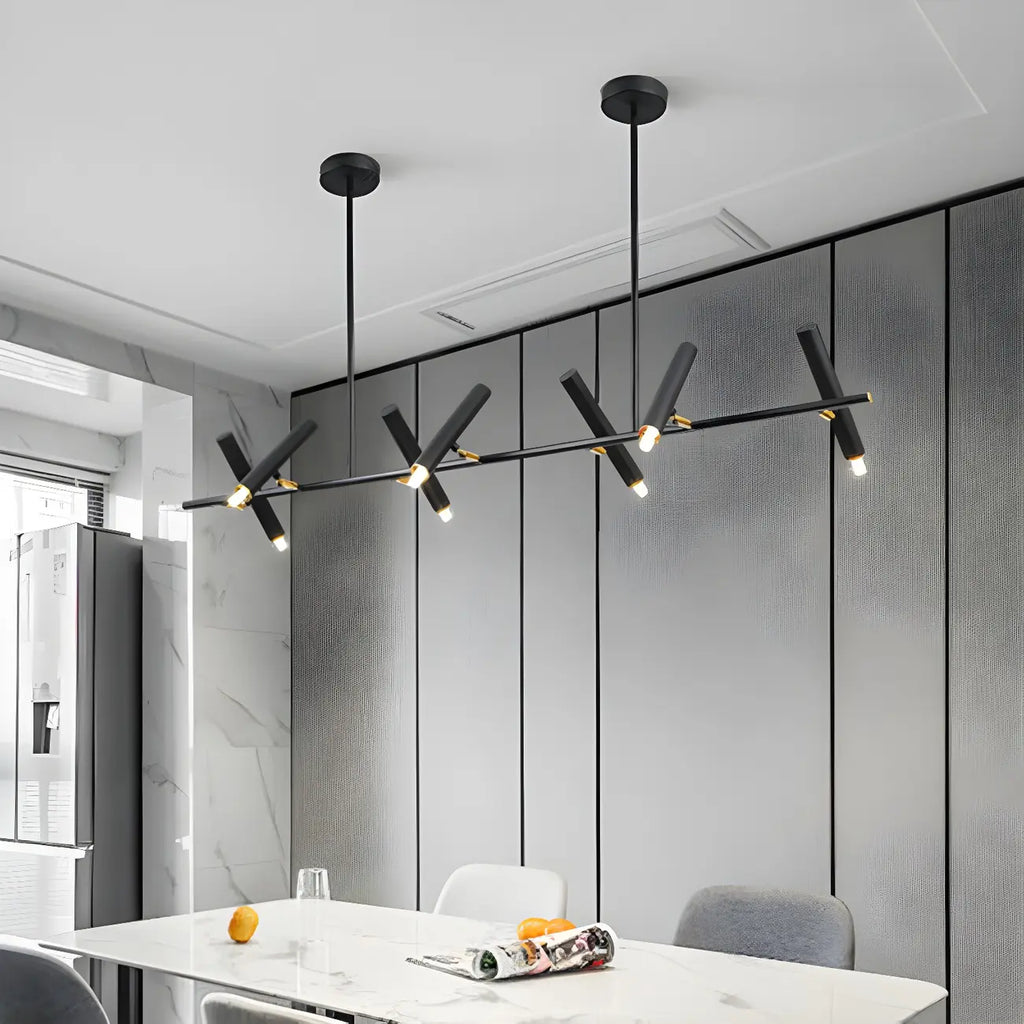 Modern Black Linear Island Pendant Light for Kitchen