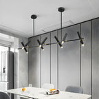 Modern Black Linear Island Pendant Light for Kitchen