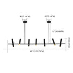 Modern Black Linear Island Pendant Light for Kitchen