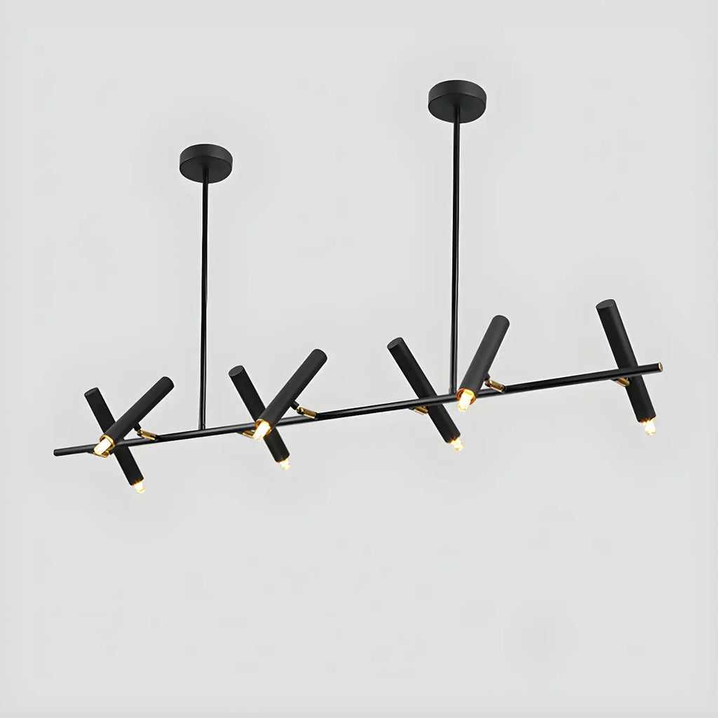 Modern Black Linear Island Pendant Light for Kitchen