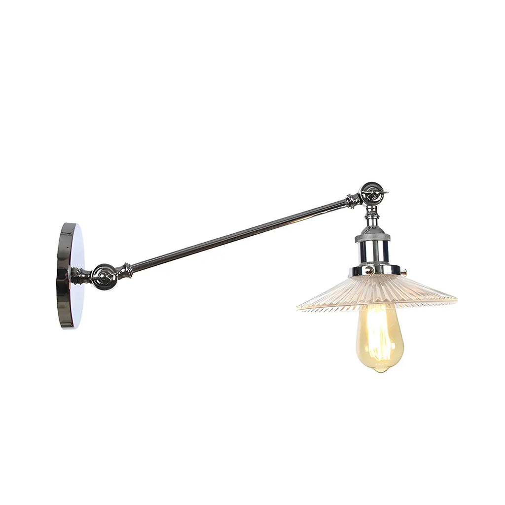 Industrial Adjustable Black Cone Shape Glass LED Wall Lamp