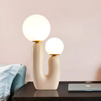 Pink Resin Cactus Globe Glass Table Lamp
